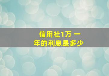 信用社1万 一年的利息是多少